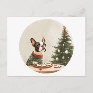 Perro Boston Terrier de Navidad