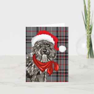 Perro Bouvier Navidad y Navidad de Cuadros Rojos y