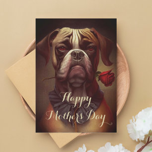 Perro Boxer con tarjeta de vacaciones de saludo Ro