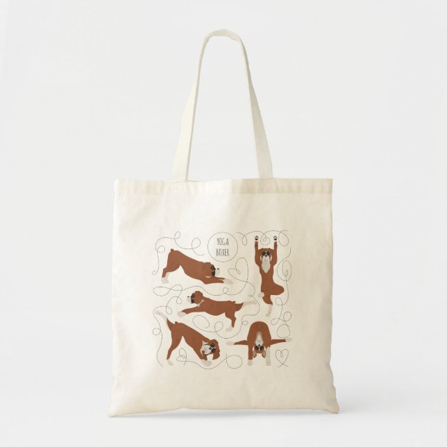 Perro Boxer haciendo bolso de yoga Tote (Frente)