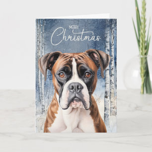 Perro Boxer Invierno Bosque Aspen Navidad