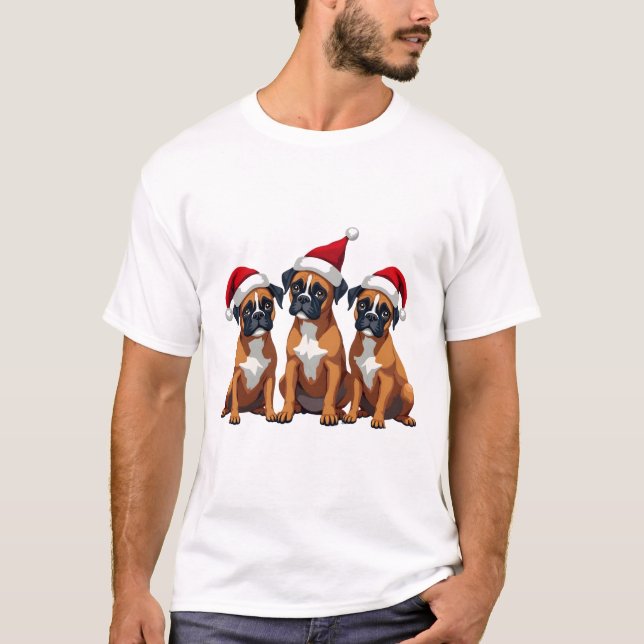 Perro Boxer Jersey Feo Luz de Navidad Xmas Pijama (Anverso)