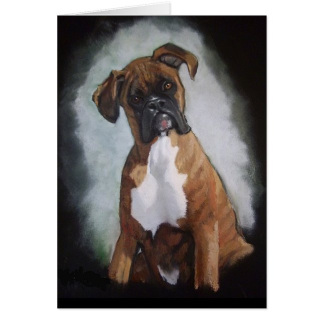 Perro Brindle del boxeador en pastel del aceite: (Frente)