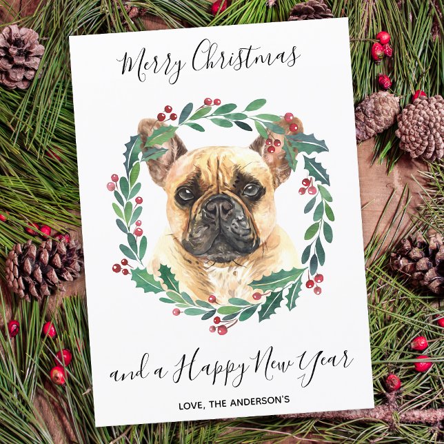 Perro Bulldog francés Elegante Feliz Navidad (Subido por el creador)