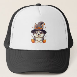 Perro burlón en Halloween Gorra de bruja