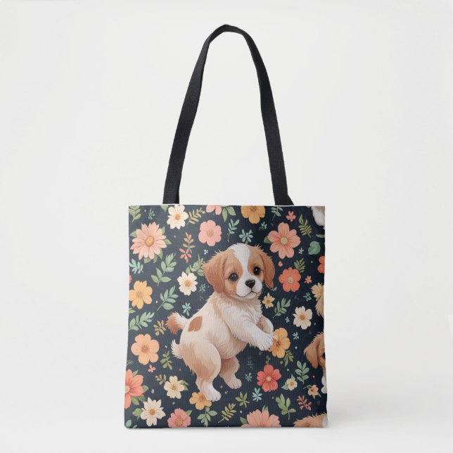 Perro cachorro lindo bolsas Tote (Anverso)