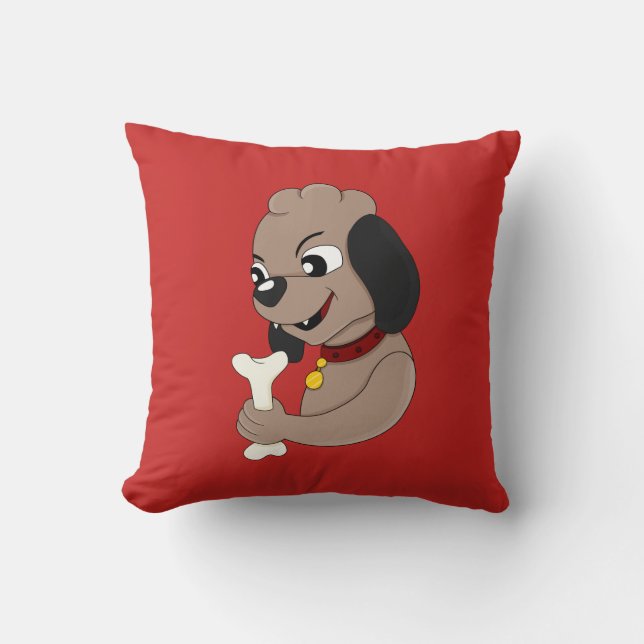Perro cachorro personalizado lanzar almohada (Anverso)
