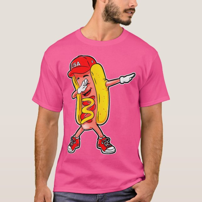 Perro caliente Camiseta Dabbing Camiseta Funny Mem (Anverso)