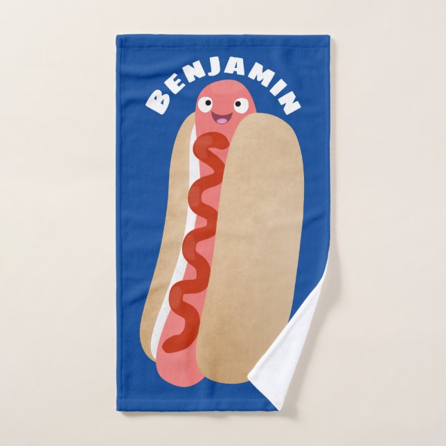 Perro caliente divertido lindo personalizado Weine (Toalla de mano)