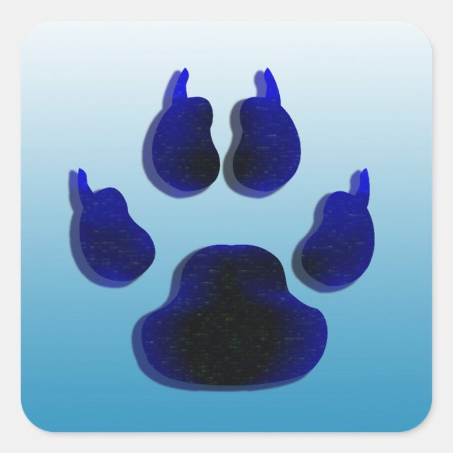 Perro Canine Paw Imprimir Pegatinas Azules (Anverso)