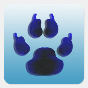 Perro Canine Paw Imprimir Pegatinas Azules