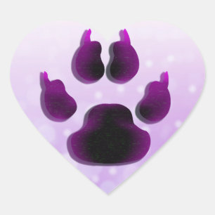 Perro Canine Paw Imprimir Pegatinas Púrpura