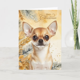 Perro Chihuahua Colorado Tan de Navidad Pinos Dora