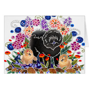 Perro chino de la FIESTA DE JARDÍN - tarjetas del