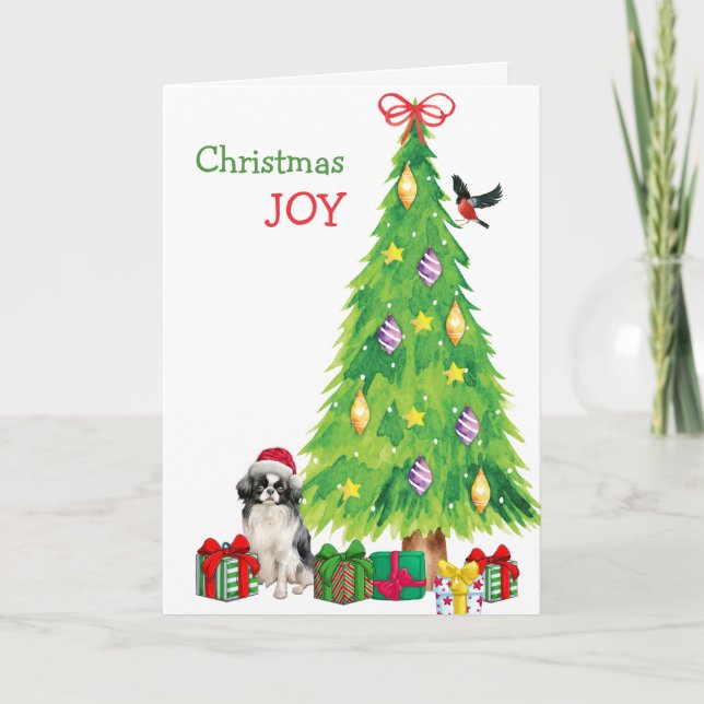 Perro chino, pájaro y árbol de Navidad (Anverso)