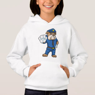 Perro como oficial de policía con uniforme