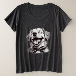 perro con corbata de arco riendo