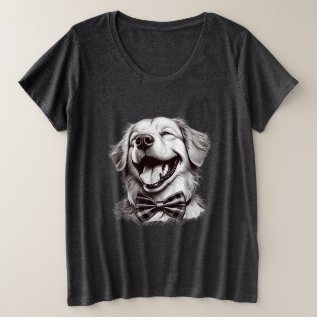 perro con corbata de arco riendo (Anverso del diseño)