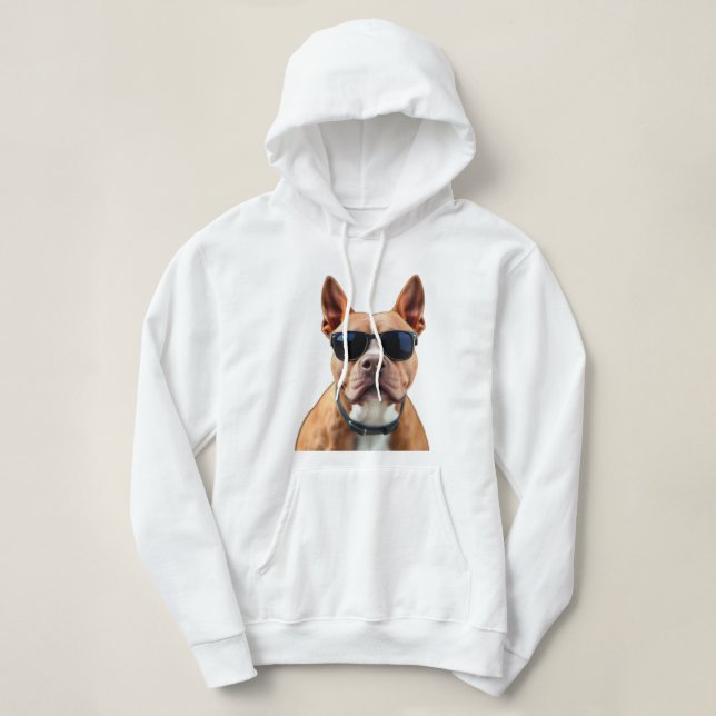 Perro con gafas de sol Camisa sudadera básica enca (Diseño del anverso)