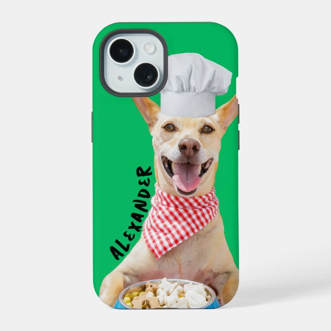 Perro con Gorra de Chef, diseño de comida ligera (Reverso )