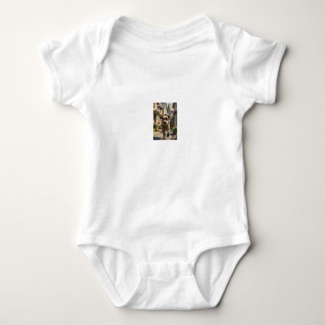 Perro con Muddy Paws Baby Jersey Bodysuit (Anverso)