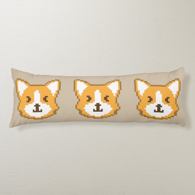 Perro con pixelación lindo cara lanzar almohada (Anverso)