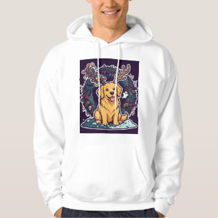 Perro con sudadera con cuernos de reno