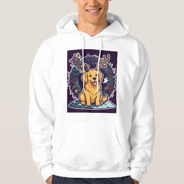 Perro con sudadera con cuernos de reno (Anverso)