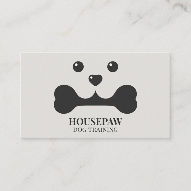 Perro con tarjeta de visita Mascota minimalista ós (Anverso)