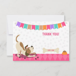 Perro Cuppy Gracias Tarjeta Paw-Ty Paw Tie Chica