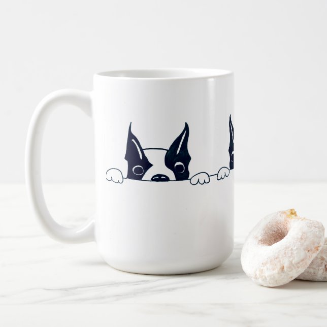 Perro curioso taza de café (Con donut)