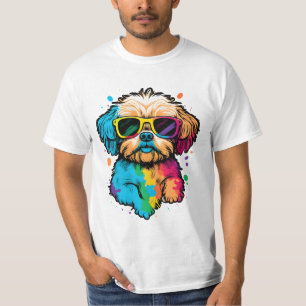 Perro Cuto Con Camiseta De Gafas