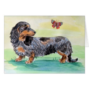 Perro Dachshund Con Mariposa