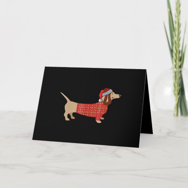 Perro Dachshund Doxie Salchicha De Navidad (Anverso)