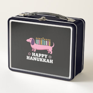 Perro Dachshund feliz Hanukkah