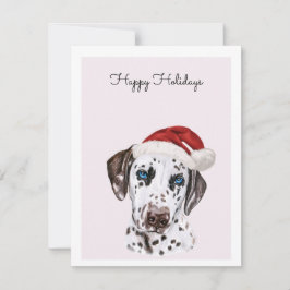 Perro dalmatiano con tarjeta Santa Hat