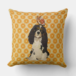 Perro de aguas de rey Charles y almohada
