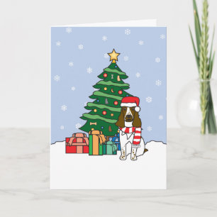 Perro de aguas y árbol de navidad de saltador