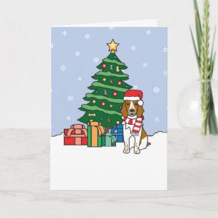 Perro de aguas y árbol de navidad de saltador