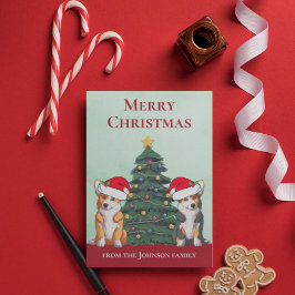 Perro de árbol de Navidad Corgi en Santa Hat Perso