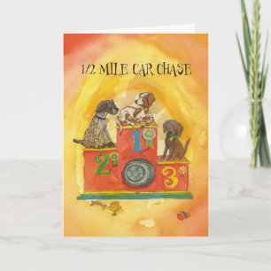 Perro de auto - Graciosa tarjeta de cumpleaños