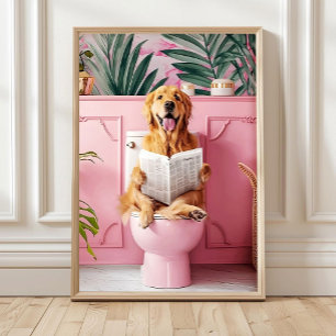 Perro de baño Retriever Dorado en impresión de ino