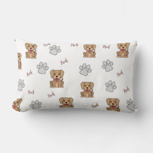 Perro de cachorro blanco y garras almohada lumbar