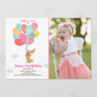 Perro de cachorro Invitación de cumpleaños Globos 