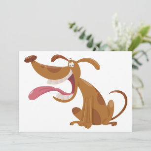 Perro de caricatura con invitaciones a la lengua d