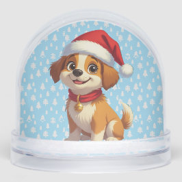 Perro de caricatura con Navidades de Santa Hat Nie