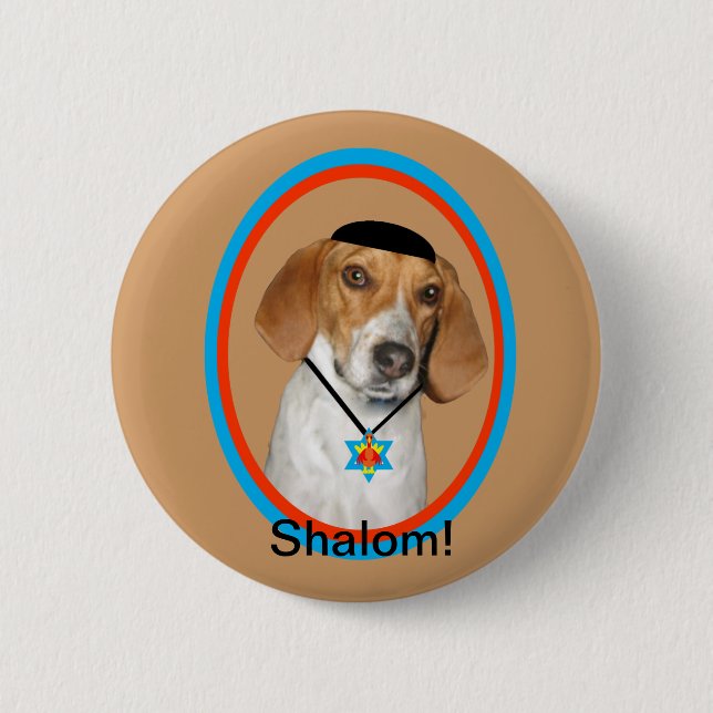 Perro de caza divertido del botón de (Anverso)