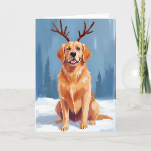 Perro de Caza Dorado Cuernos de Reno Navidad