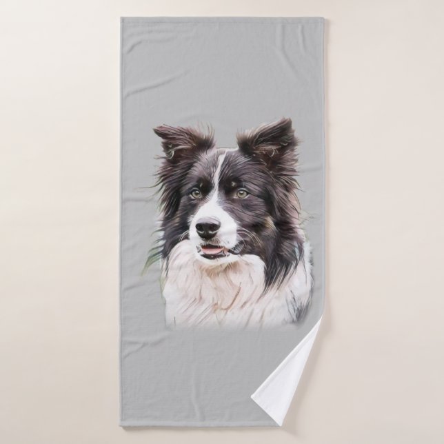 Perro de color del borde (Toalla de baño)