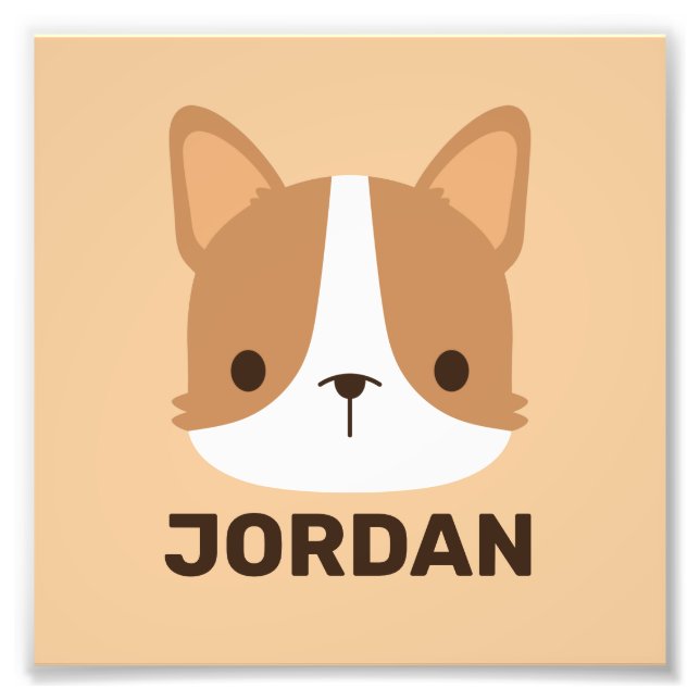 Perro de Corgi Cute con foto de nombre personaliza (Frente)